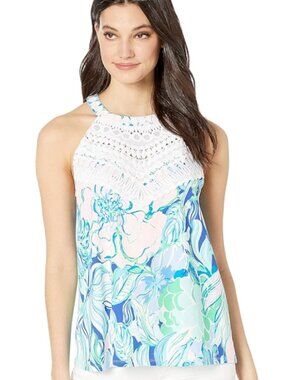 Lilly Pulitzer Dawn Halter Top-Size Medium-Multi Party Thyme